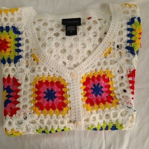 Colorful Crochet Women's Sweater #grannysquares #boho Festival